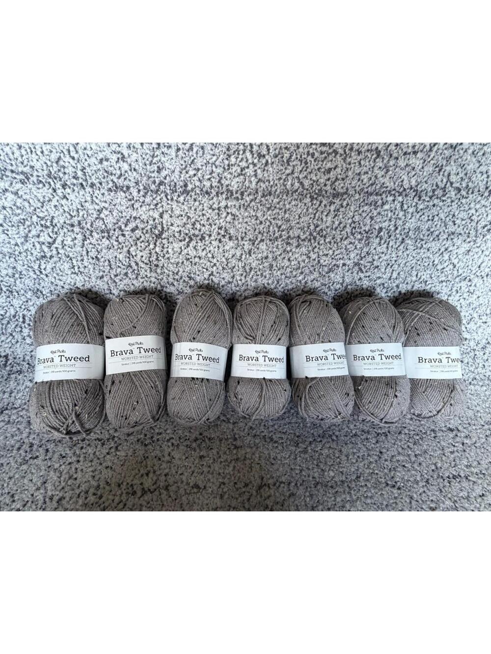 Knit Picks Brava Tweed Yarn Lot of 7 Stratus Worsted Weight 218 Yds New
